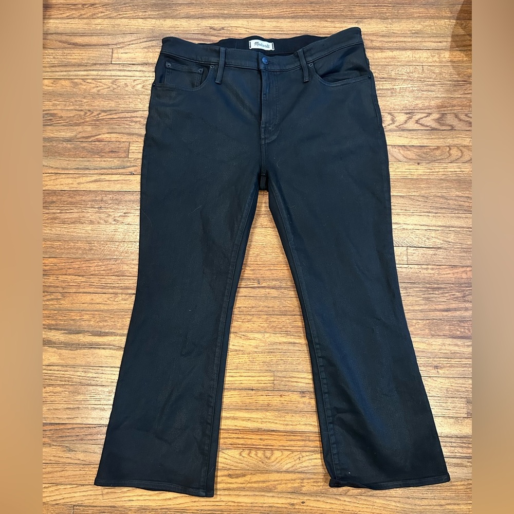 Madewell Women's Black Coated Kick-Out Jeans
